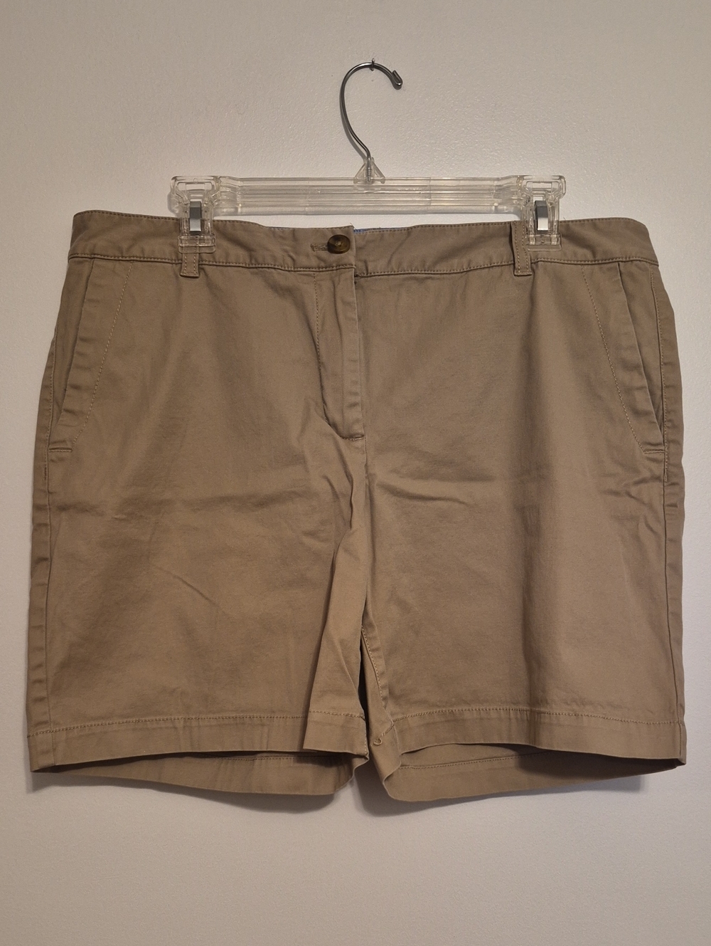 Talbots Beige Stretch Cotton Chino Weekend Shorts Sz 12